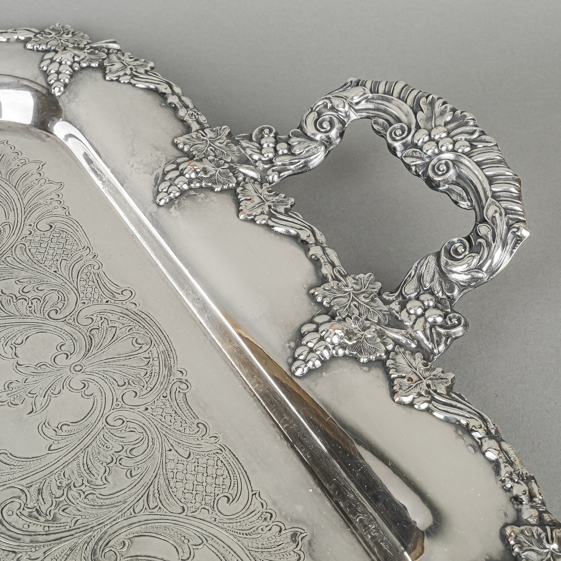 CANADIAN SILVER CO Sheffield Reproduction Silverplate Tray=