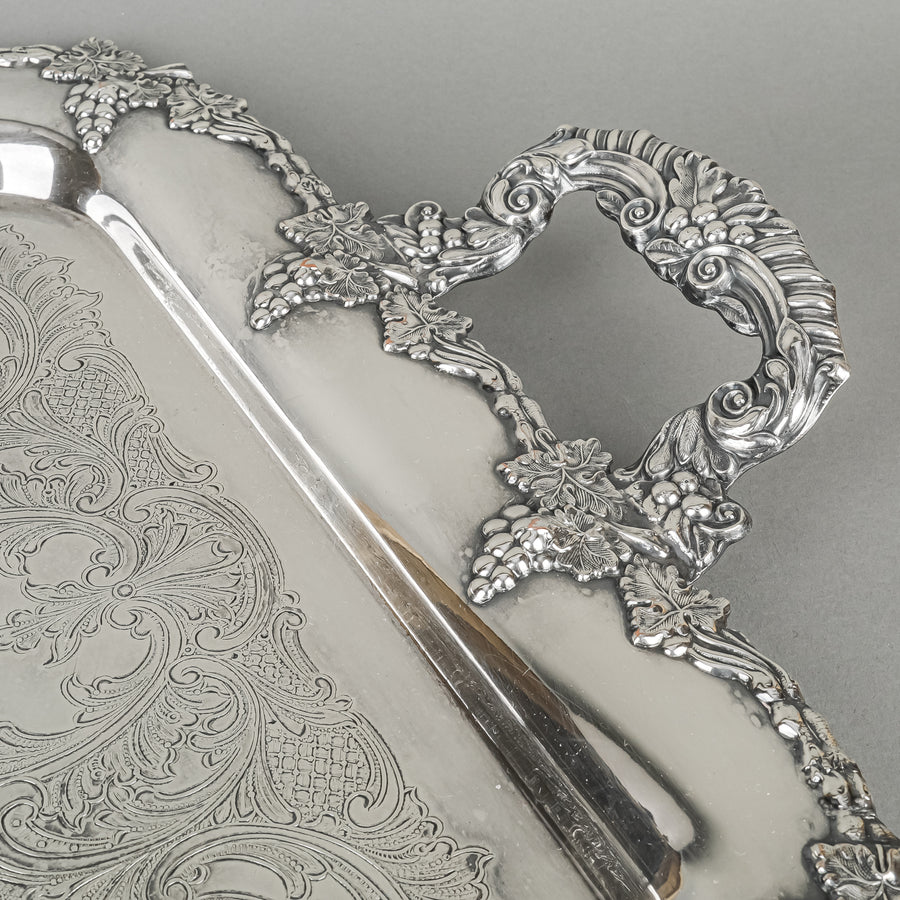 CANADIAN SILVER CO Sheffield Reproduction Silverplate Tray=