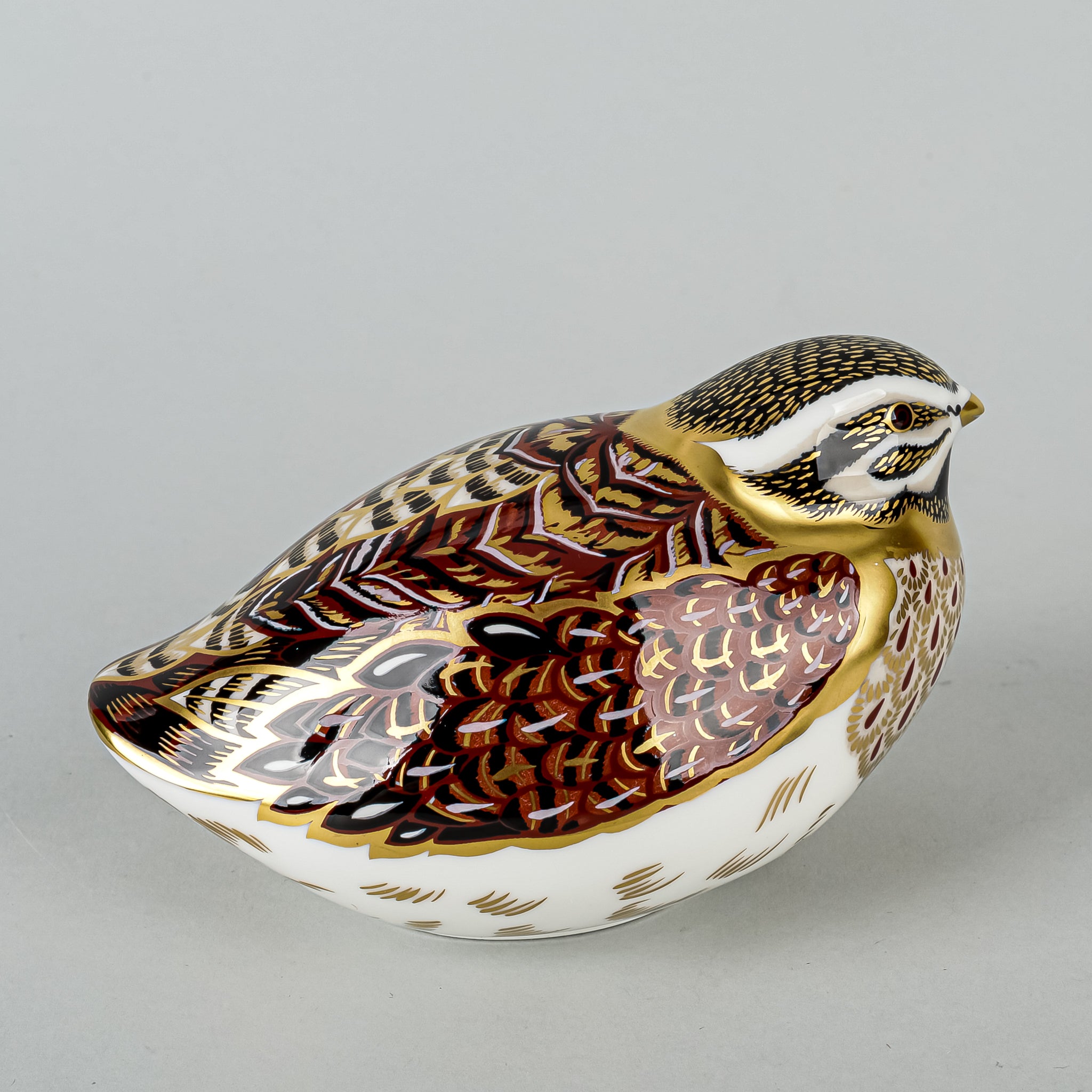ROYAL CROWN DERBY Paperweight Dappled Quail - Around The Block