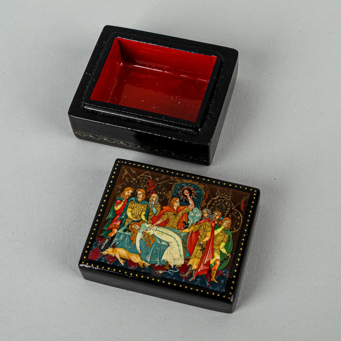 Russian Lacquer Lidded Box - Fairy Tale