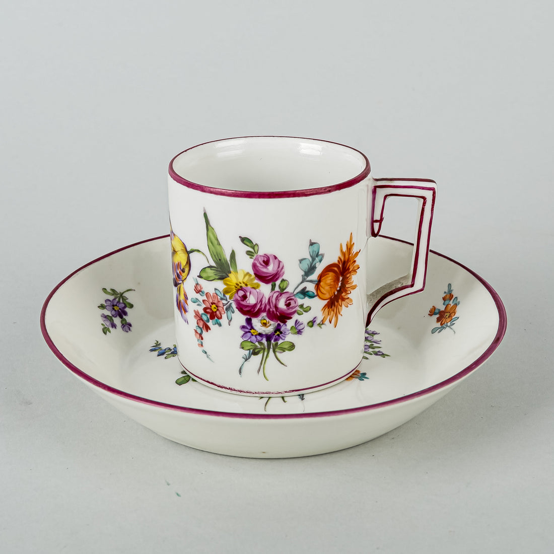 Vintage Hand Painted Vienna Porcelain Coffee Set - 9 Pieces