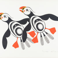 Beau Dick (Kingcome Inlet BC 1955-2017) "Puffins" Silkscreen/Serigraph on paper