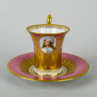 AMBROSIUS LAMM DRESDEN Empire Cup & Saucer - Beatrice Cenci