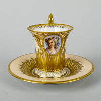 AMBROSIUS LAMM DRESDEN Empire Cup & Saucer - Lamballe