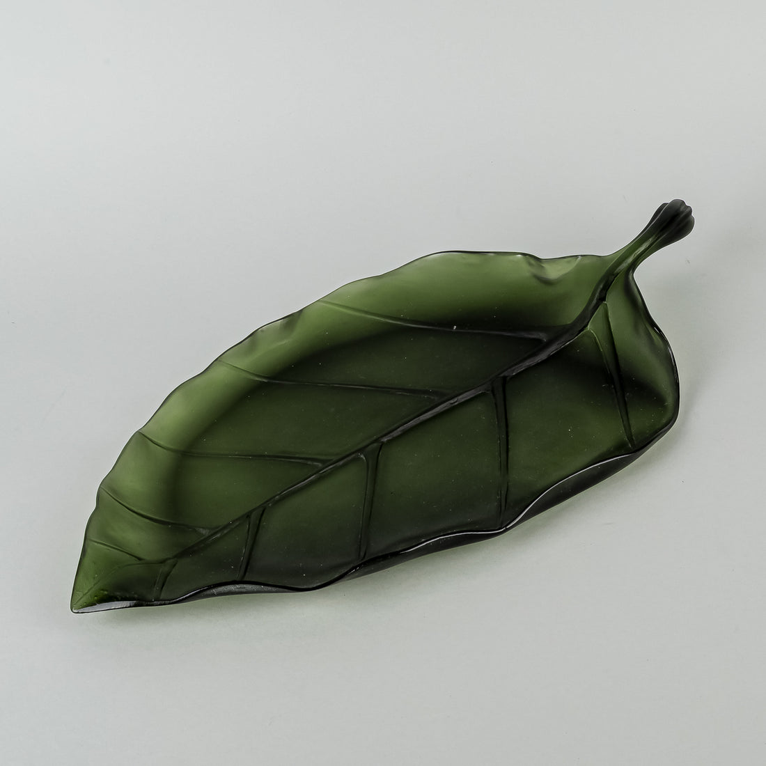 DAUM Pate De Verre Leaf Platter