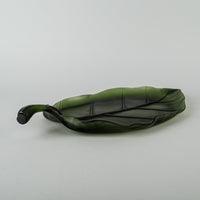 DAUM Pate De Verre Leaf Platter