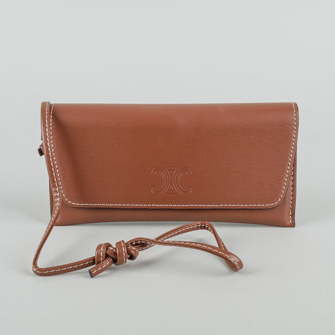 CELINE Tan Leather Sunglasses Wristlet