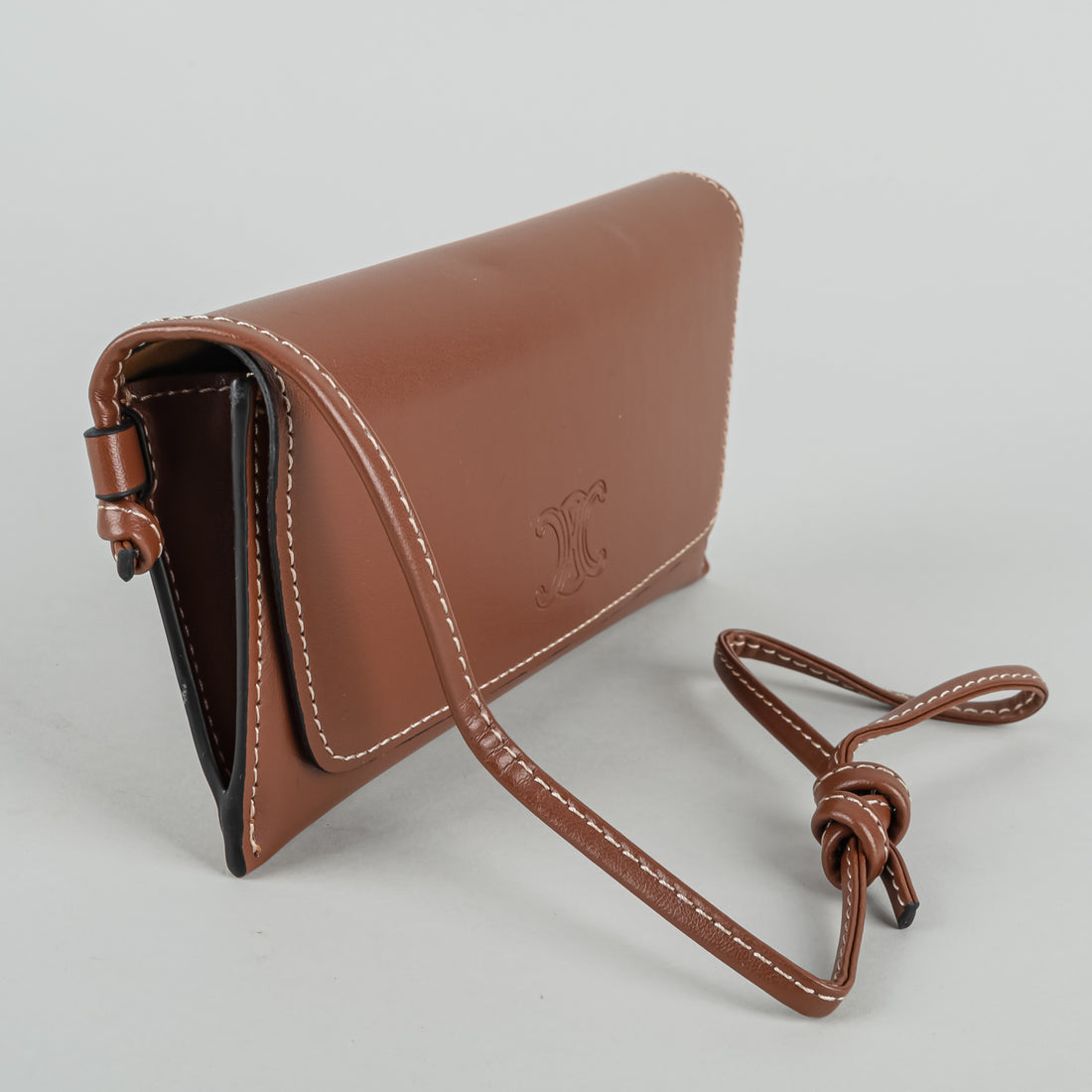 CELINE Tan Leather Sunglasses Wristlet