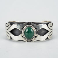 SABINA DAMIAN Sterling Green Aventurine Cab Cuff Bracelet