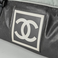 CHANEL 2004 Gray Black Canvas Sport Ligne Duffle Bag