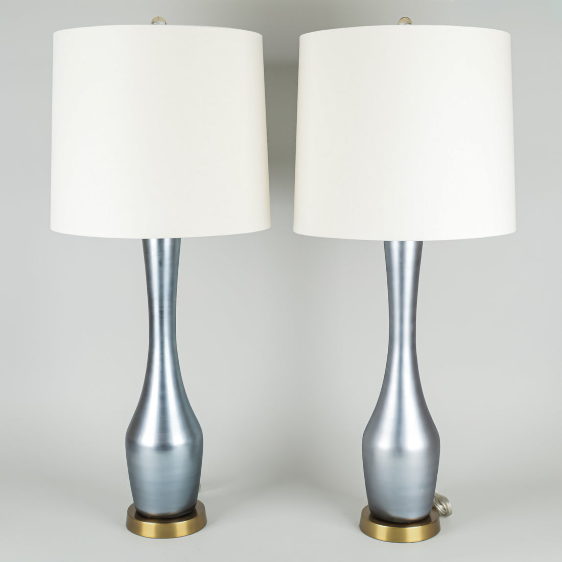 FLOW DECOR Roberts Blue Pearlescent Lamps w/Shade Set of 2