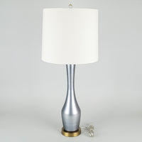 FLOW DECOR Roberts Blue Pearlescent Lamps w/Shade Set of 2