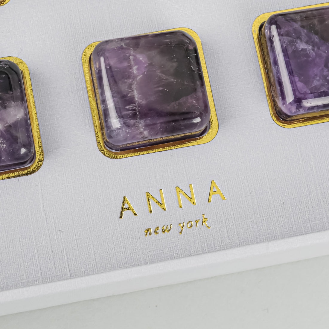 ANNA NEW YORK Set of 6 Square Amethyst Whiskey Coolers