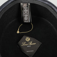 LORO PIANA  Archival Navy "Jaqueline" Satin Hat