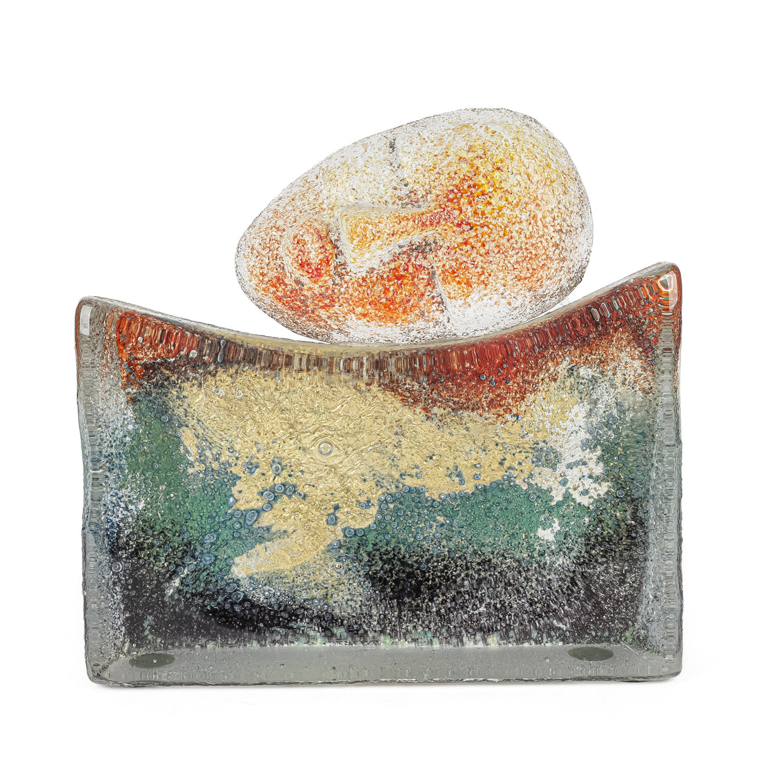 Sylvie Belanger (Canadian 1951-2020) Sand Cast Studio Glass "Sleeping Head"
