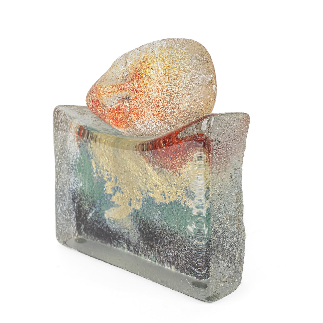 Sylvie Belanger (Canadian 1951-2020) Sand Cast Studio Glass "Sleeping Head"