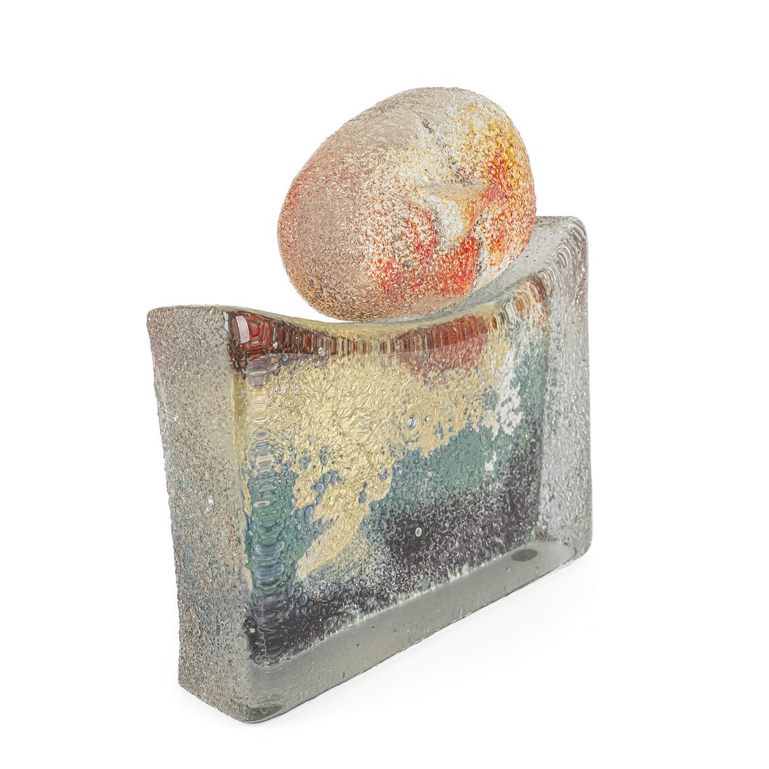 Sylvie Belanger (Canadian 1951-2020) Sand Cast Studio Glass "Sleeping Head"