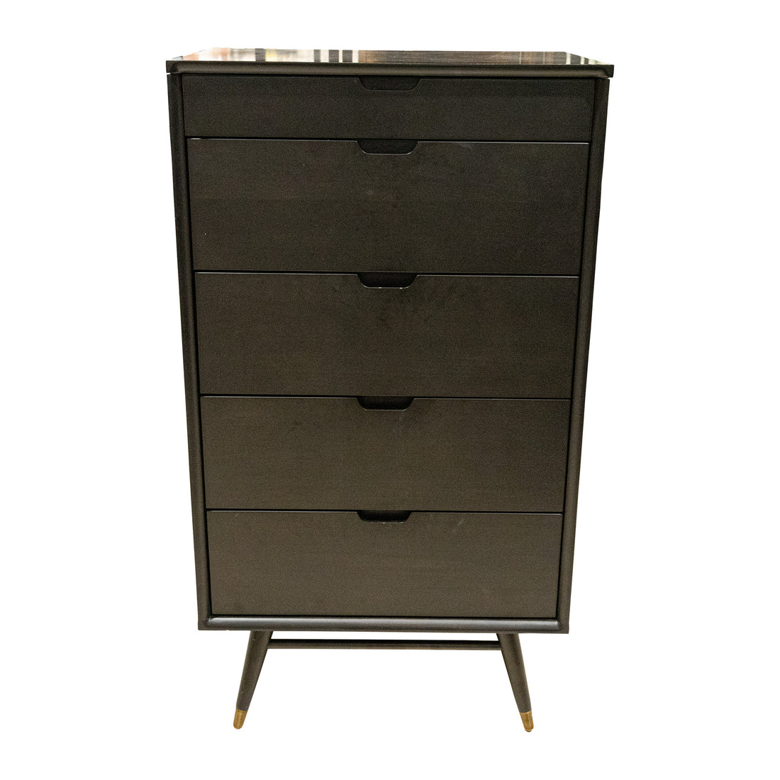 Black Stained Modern Dresser With Flip-Top Jewelry Cabinet