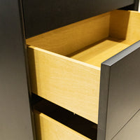 Black Stained Modern Dresser With Flip-Top Jewelry Cabinet