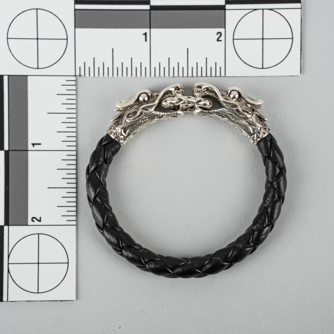JOHN HARDY Sterling Naga Double Dragon Head Leather Bracelet