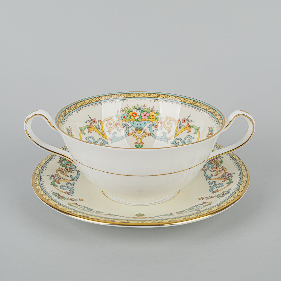 AYNSLEY Henley Cream Soup & Saucers Set of 8
