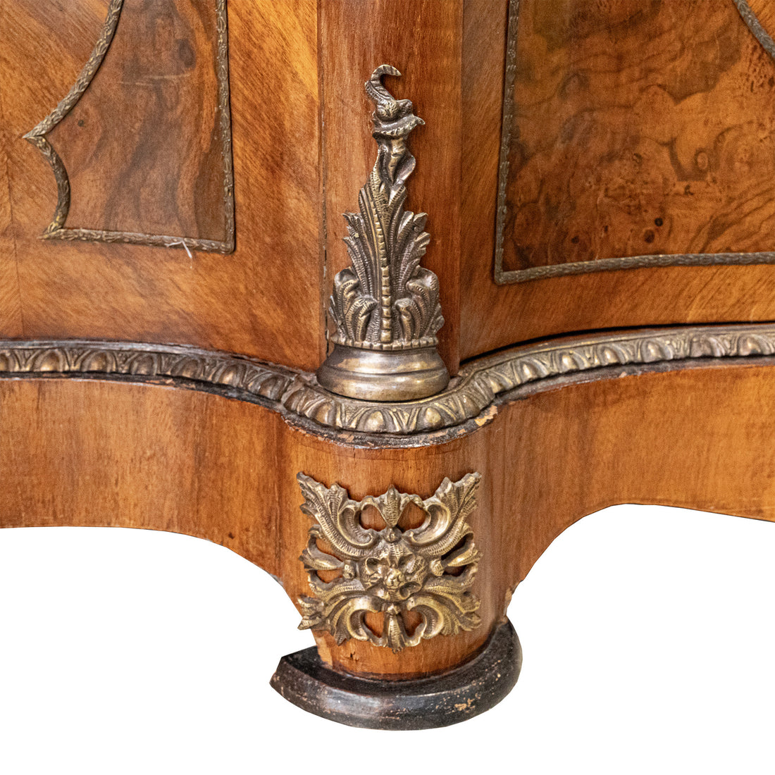 Louis Style Stone Top Demilune Cabinet