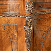 Louis Style Stone Top Demilune Cabinet