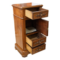 Vintage Walnut Drawers With Levanto Rosso Marble Top