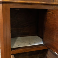 Vintage Walnut Drawers With Levanto Rosso Marble Top