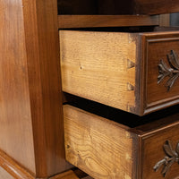 Vintage Walnut Drawers With Levanto Rosso Marble Top