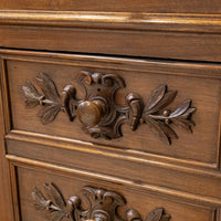 Vintage Walnut Drawers With Levanto Rosso Marble Top