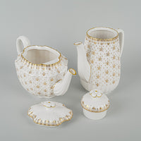 SPODE Fleur De Lys Gold Y8063 Coffee And Tea Service 7 Pieces