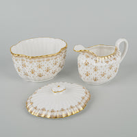 SPODE Fleur De Lys Gold Y8063 Coffee And Tea Service 7 Pieces