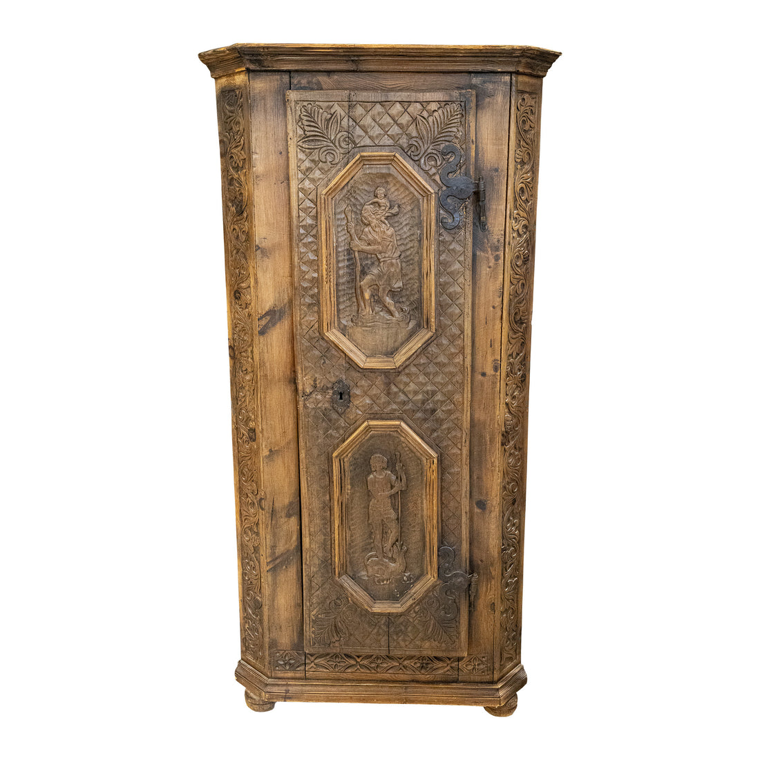 Renaissance Style Carved Corner Cabinet