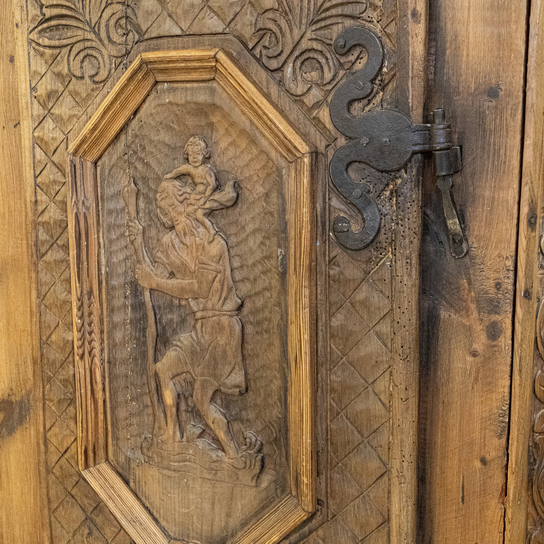 Renaissance Style Carved Corner Cabinet