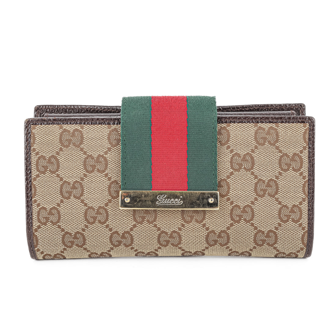 GUCCI Canvas Web Continental Wallet