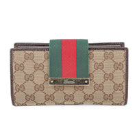 GUCCI Canvas Web Continental Wallet