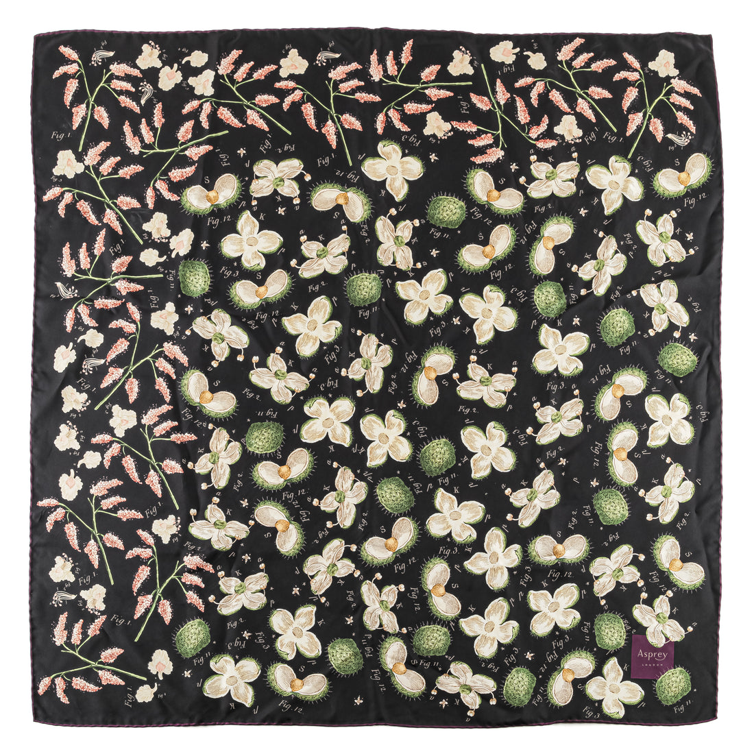 ASPREY LONDON  Silk Botanical Scarf