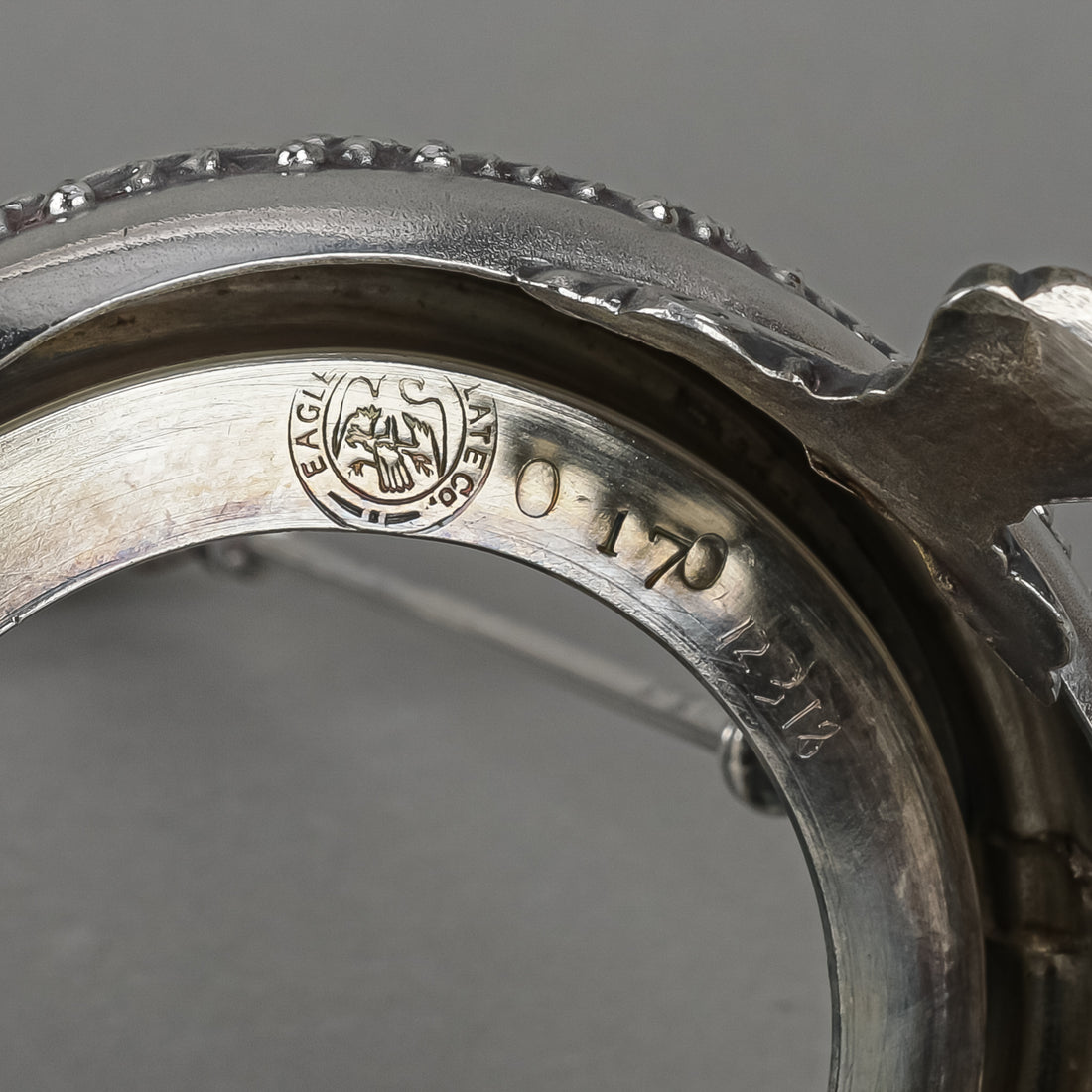 EAGLE SILVER CO Silverplate Pickle Castor 0170 With Amber Daisy And Button 4 Pieces