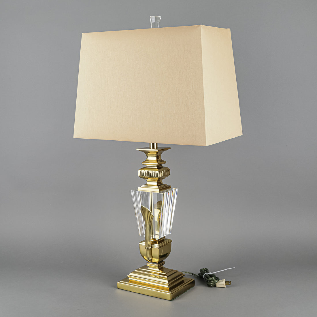 STIFFEL Brass And Baccarat Crystal Lamp With Shade
