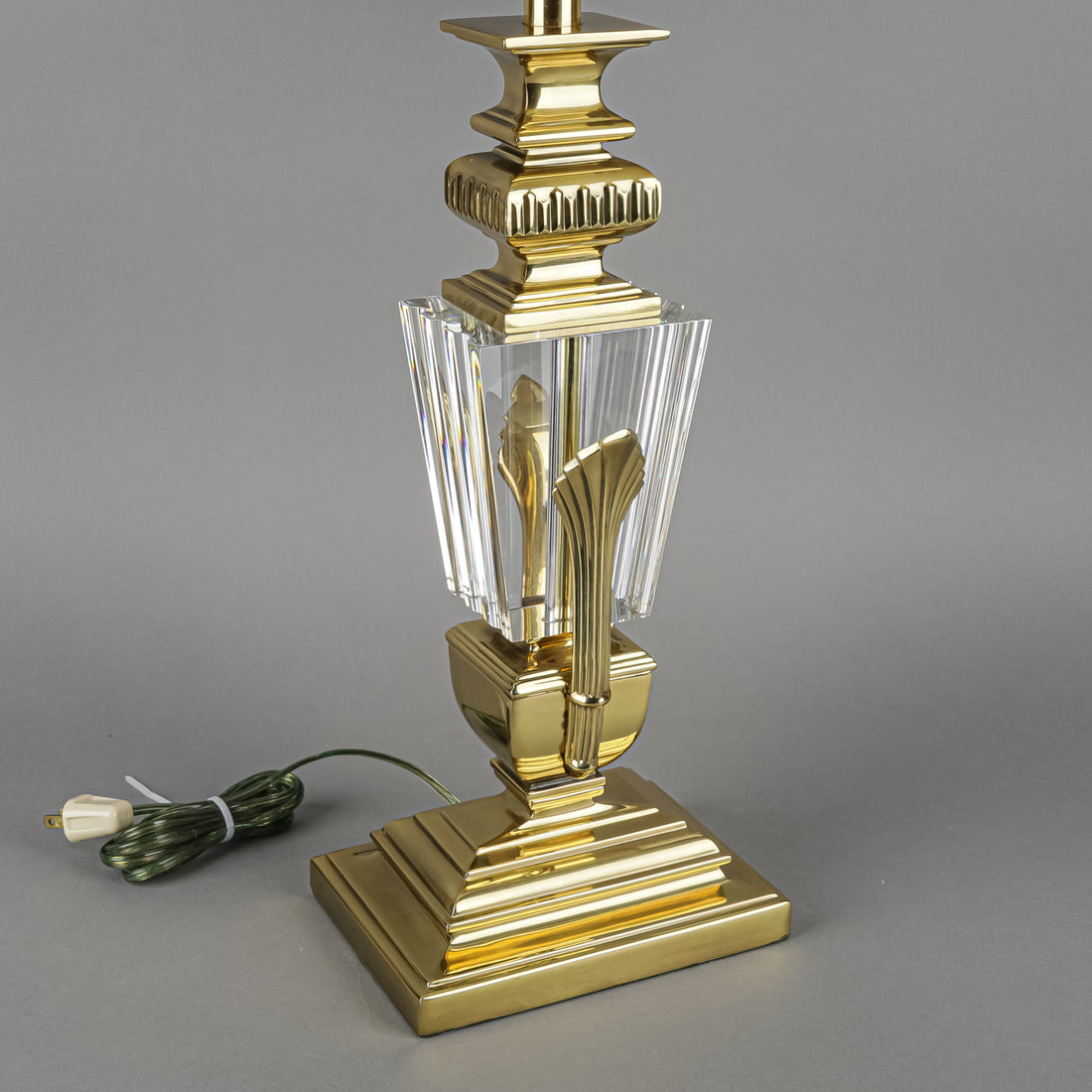 STIFFEL Brass And Baccarat Crystal Lamp With Shade