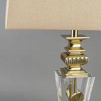 STIFFEL Brass And Baccarat Crystal Lamp With Shade