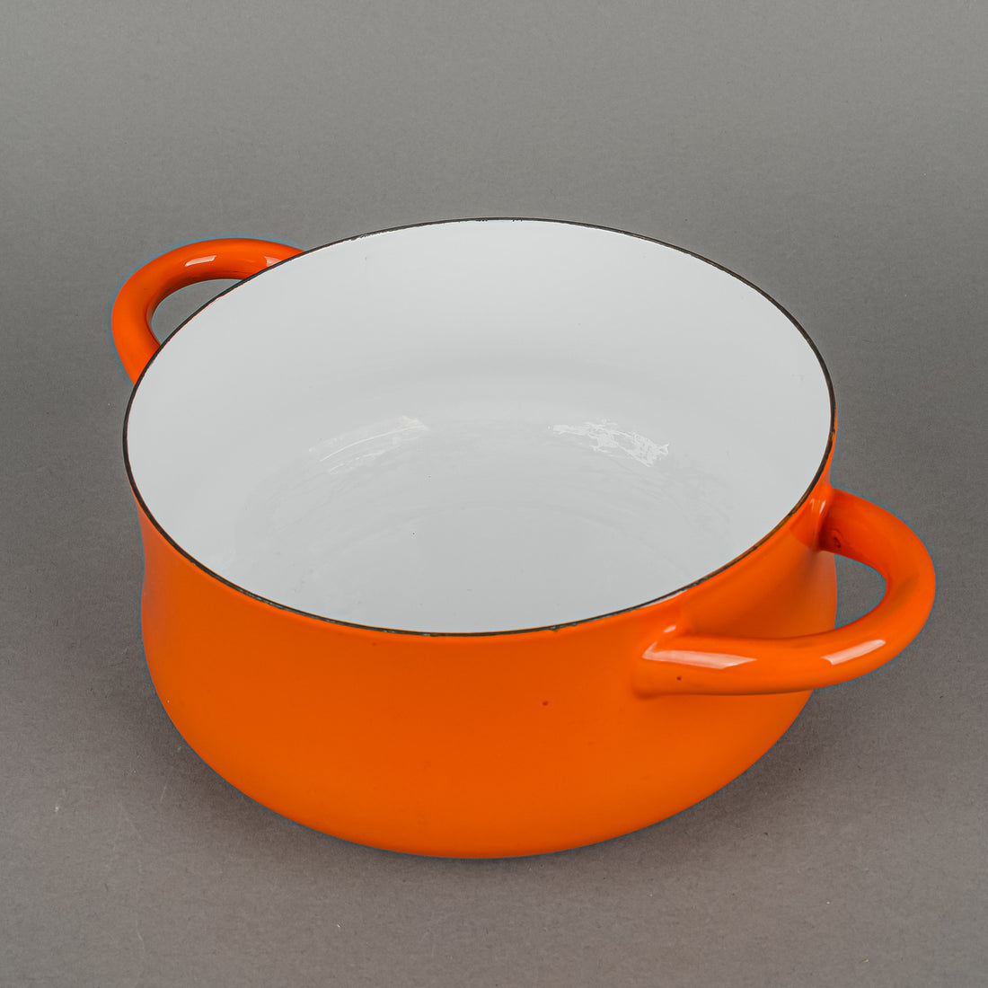 AUBECQ Enamel Covered Casserole - Orange