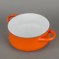 AUBECQ Enamel Covered Casserole - Orange