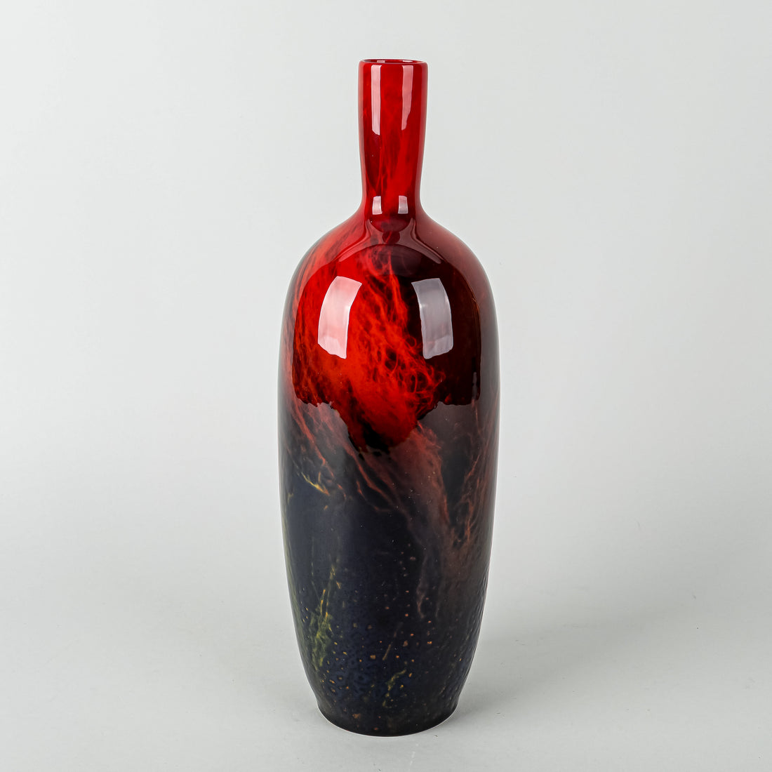 ROYAL DOULTON Flambe Veined Bottle Vase 1617