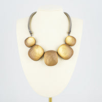 PONO "Esme" Silver-Tone 5 Golden Resin Pendant Necklace