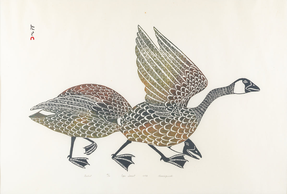 Kananginak Pootoogook, (Cape Dorset 1935-2010) "Neeleit" (Two Geese)