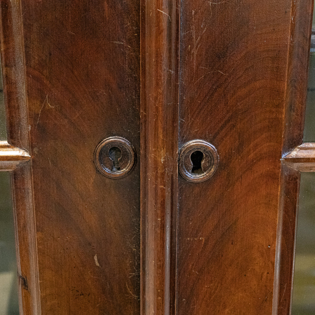 Dark Stained Wooden Display Cabinet