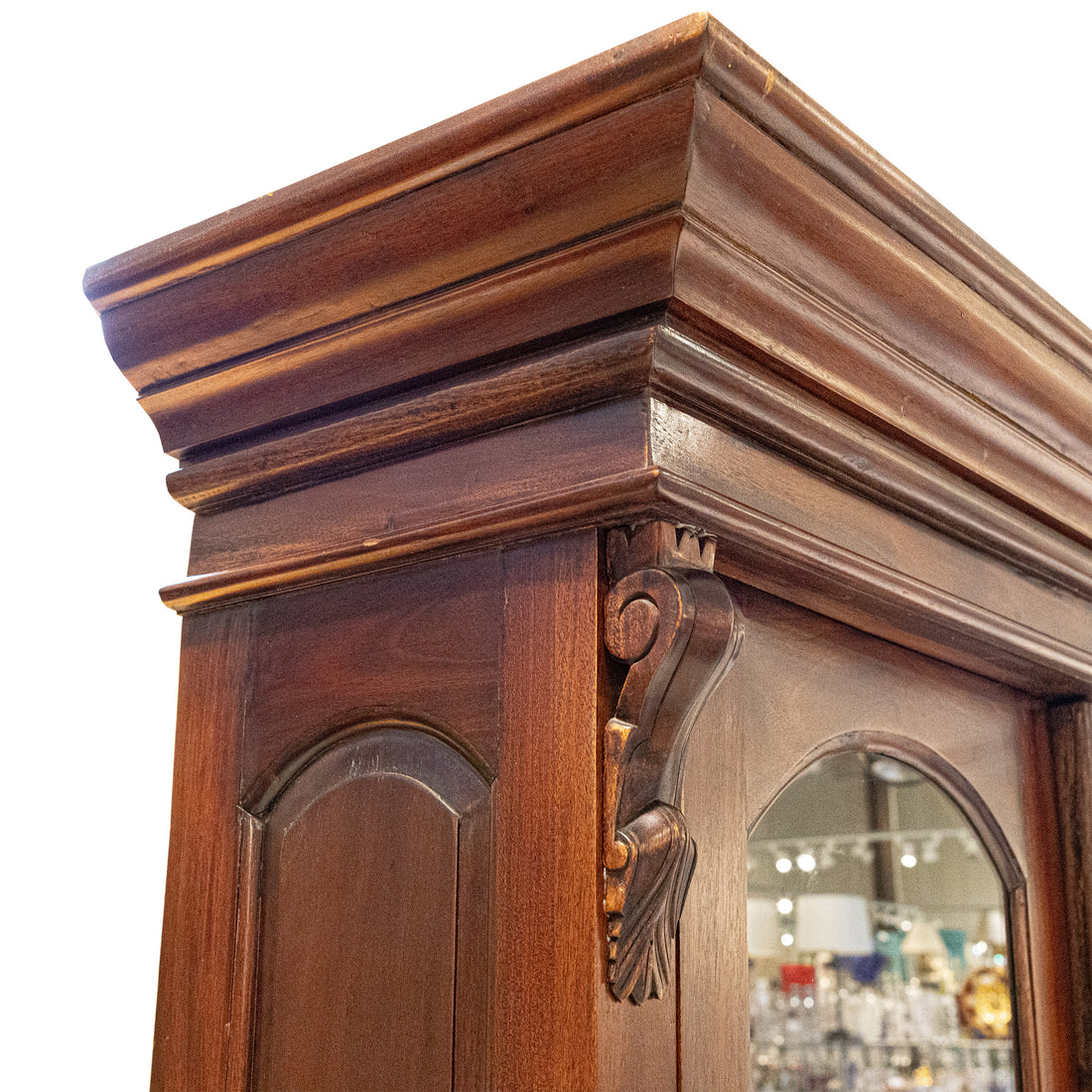 Modern Georgian Style Mahogany Finish China Cabinet