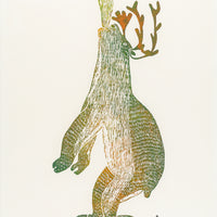 Pitseolak Ashoona (Inuit 1904-    1983) "Bellowing Caribou"